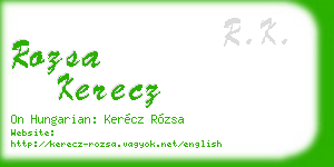 rozsa kerecz business card