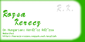 rozsa kerecz business card